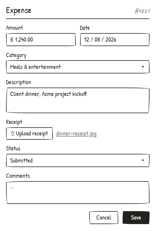 Expense submission