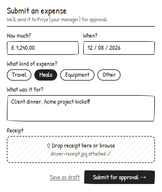 Expense submission